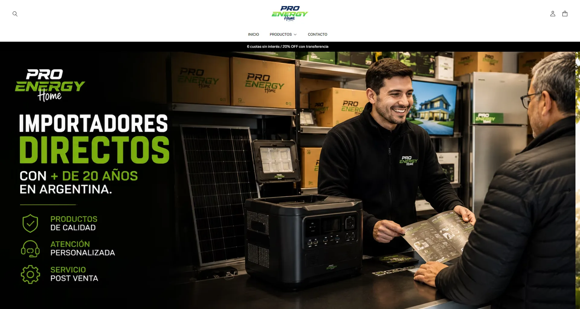 Home de la tienda PRO ENERGY Home: importadores directos con más de 20 años en Argentina