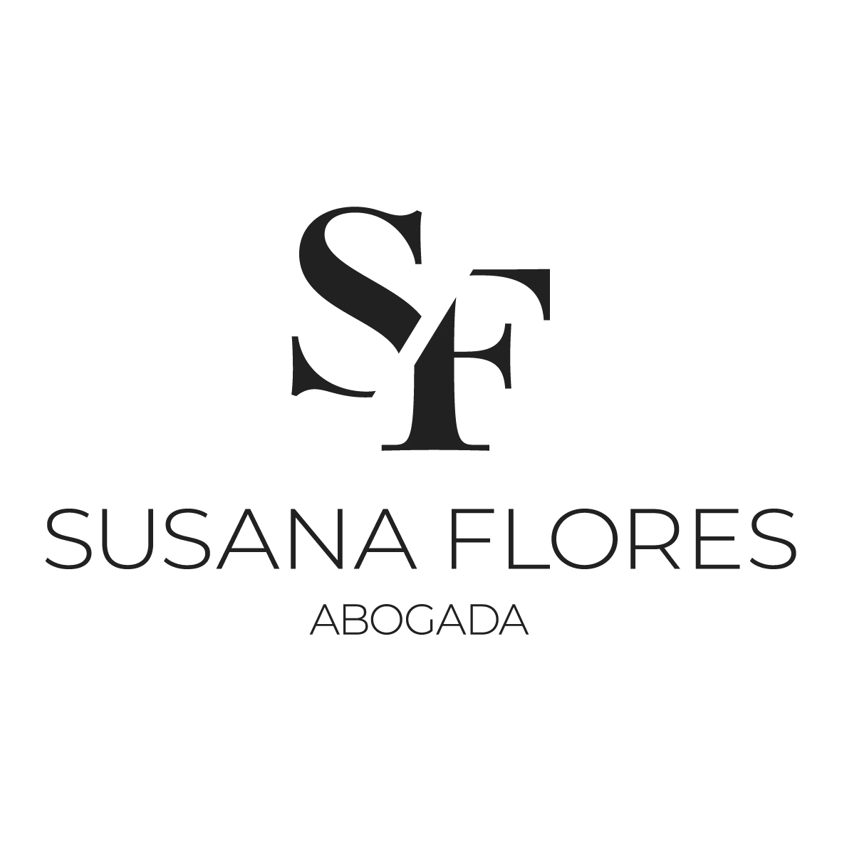 Logotipo de Susana Flores Abogada con monograma SF