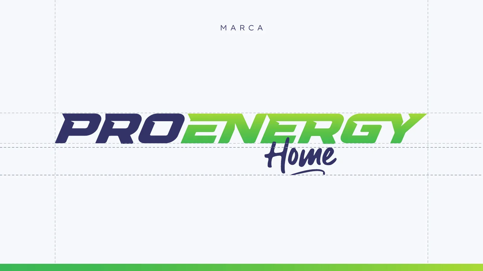 Página del manual de identidad: logotipo de PRO ENERGY Home